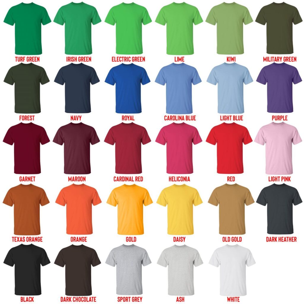 t shirt color chart - Twenty One Pilots Band Store